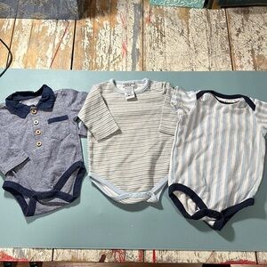 3-6 m Three onesies for one price, loveable friends, authentic baby, blue